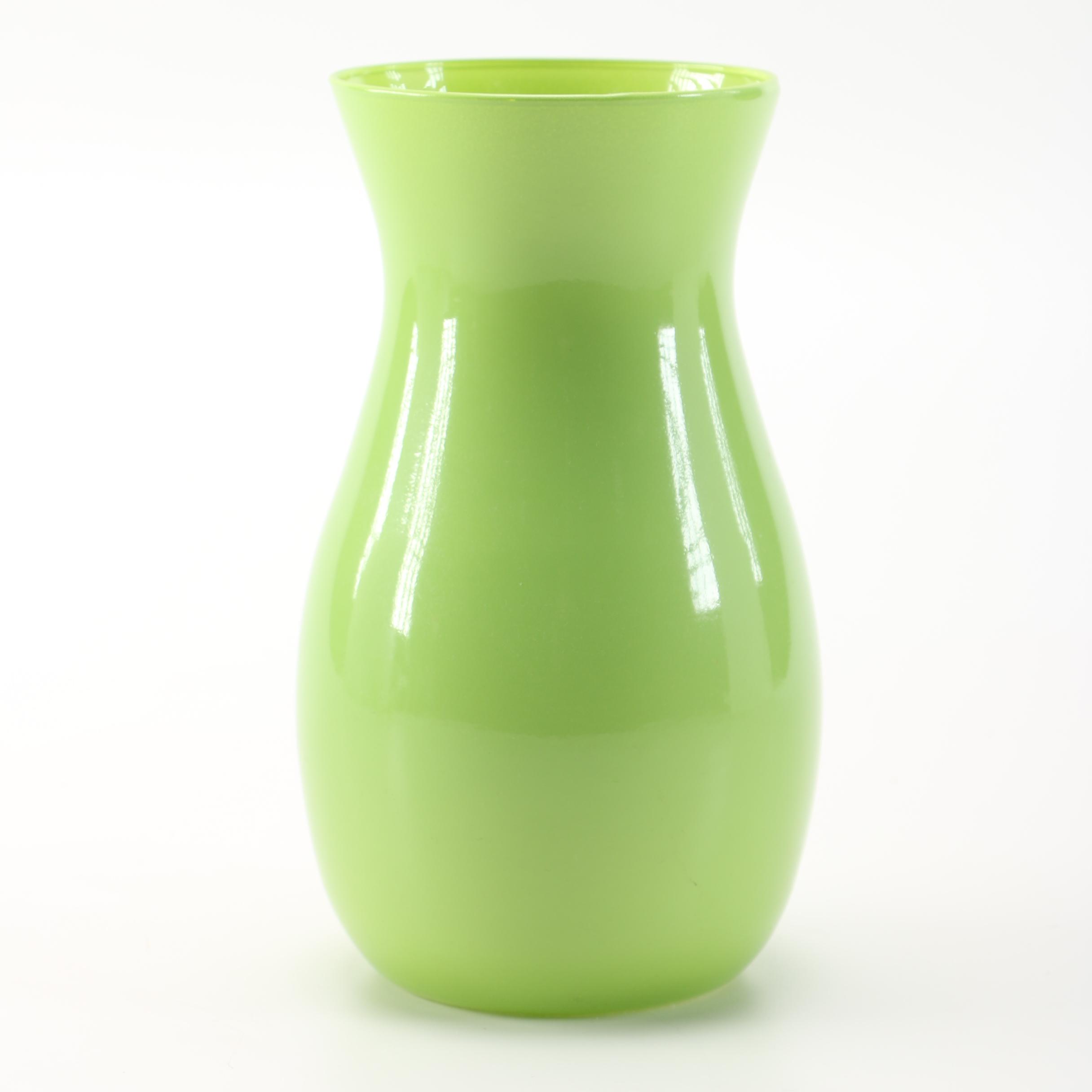 Lime Green Vase EBTH