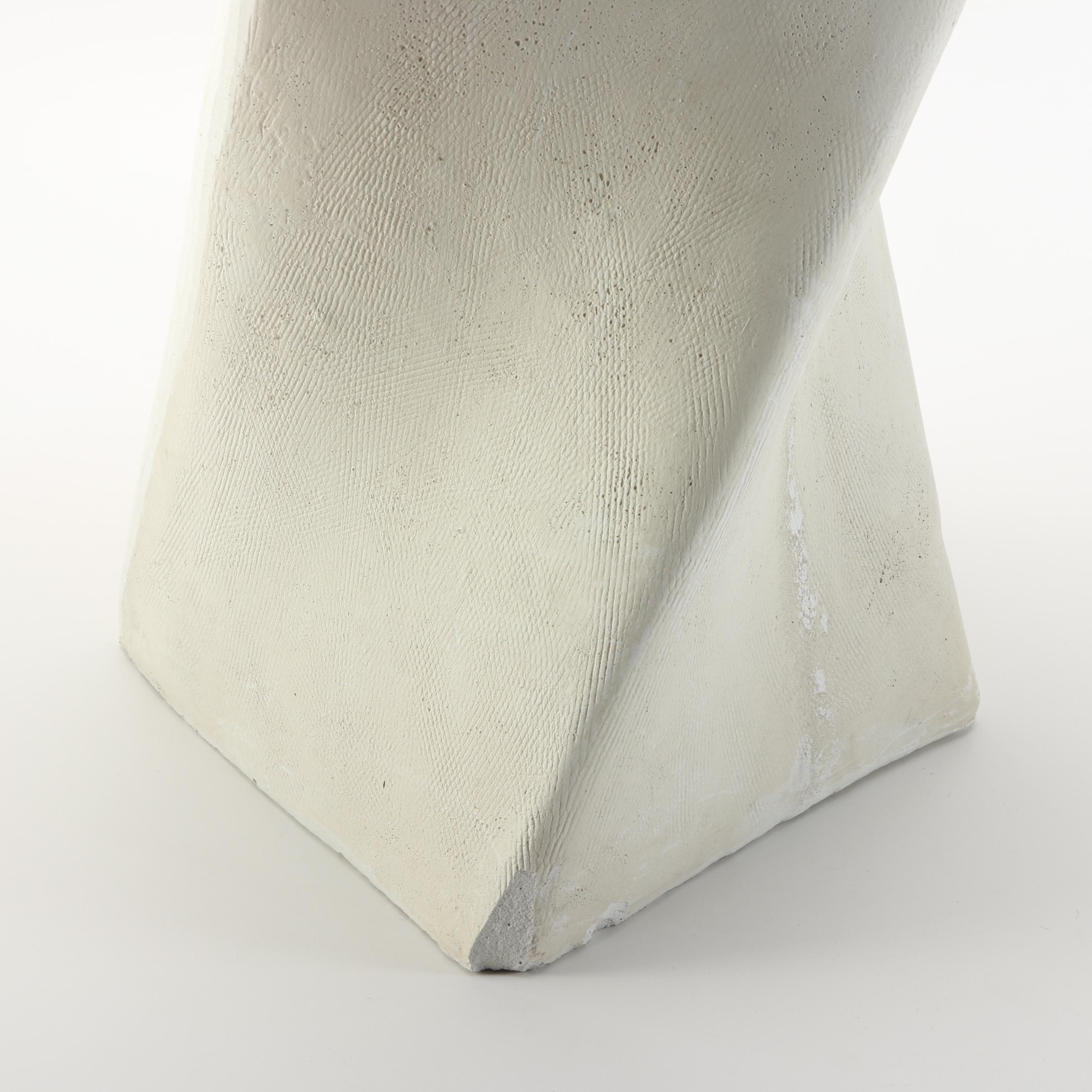 White Plaster Pedestal Side Table EBTH