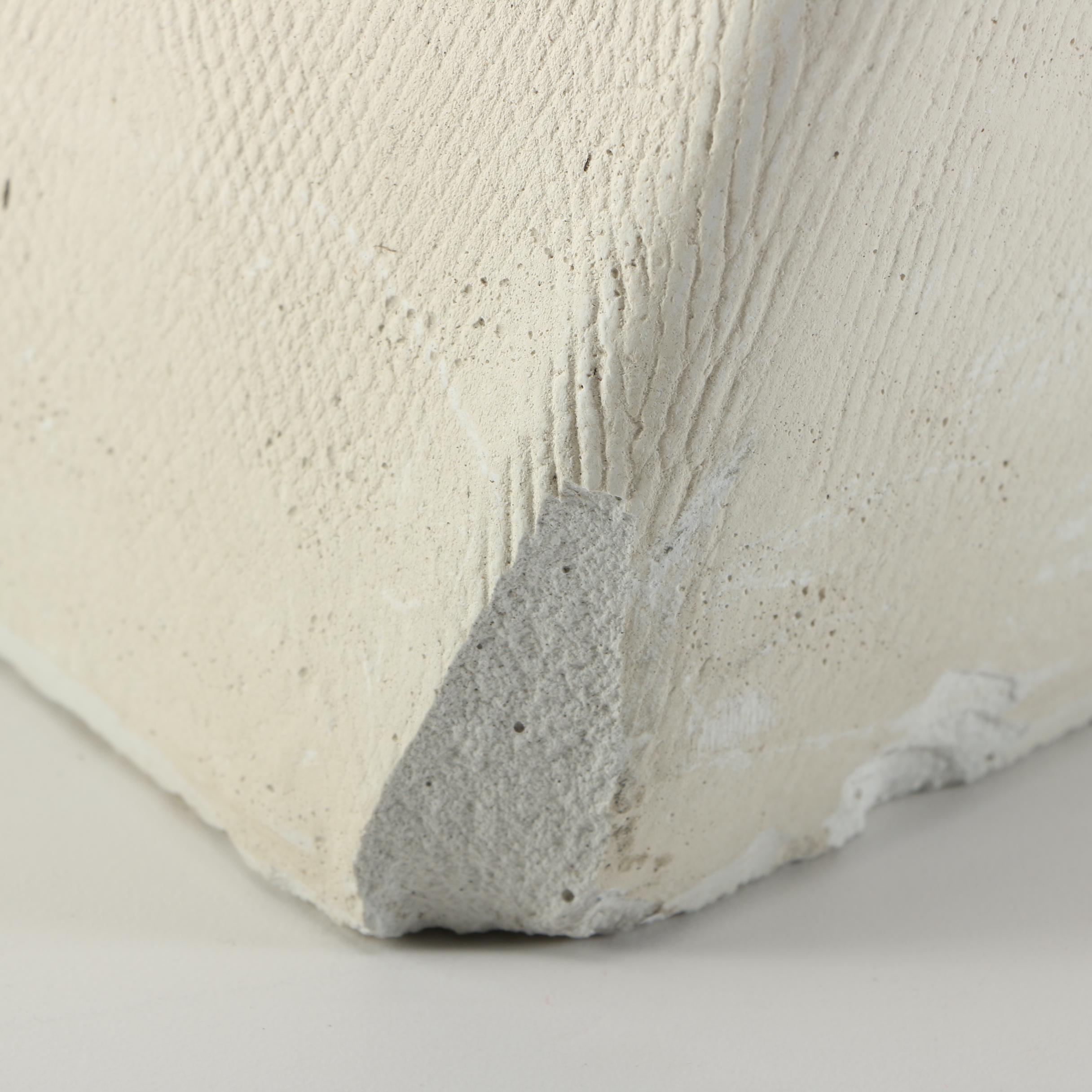 White Plaster Pedestal Side Table EBTH