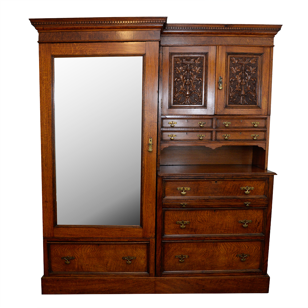 Maple & Co. JacobeanStyle Armoire & Dresser Combination EBTH