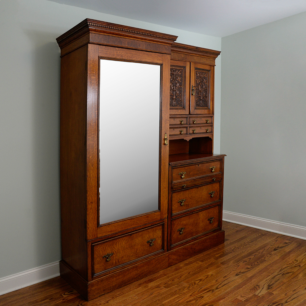 Maple & Co. JacobeanStyle Armoire & Dresser Combination EBTH