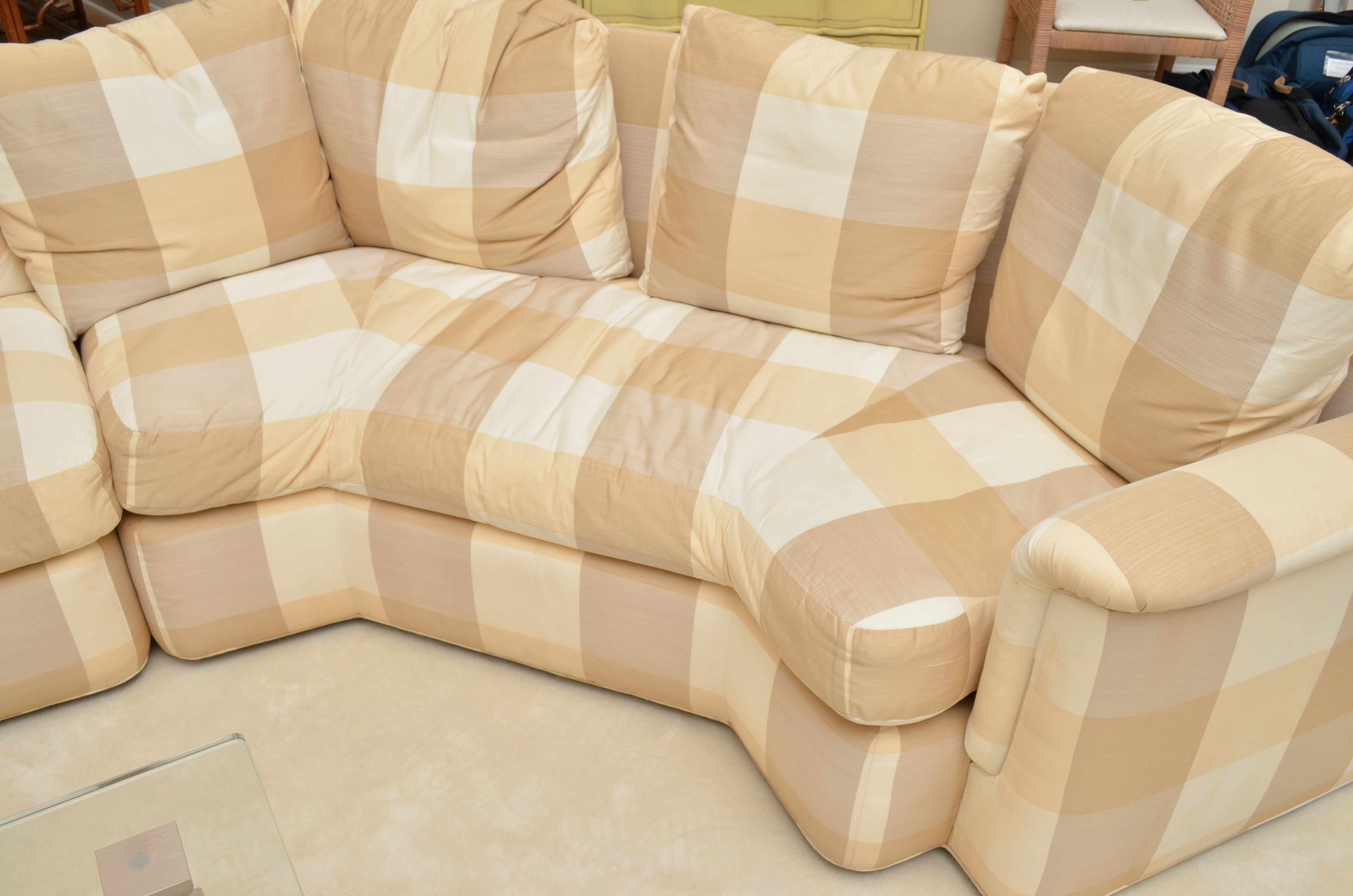 Baker Furniture ThreePiece Plaid Sectional Sofa EBTH