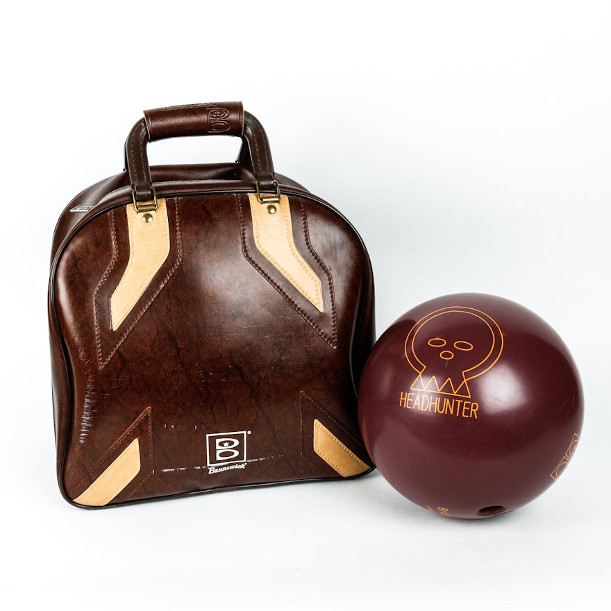 Vintage Bowling Ball Bag Brown 