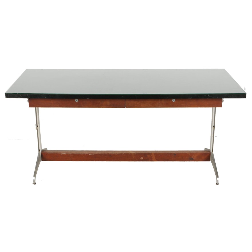 Industrial Style Two-Drawer Work Table