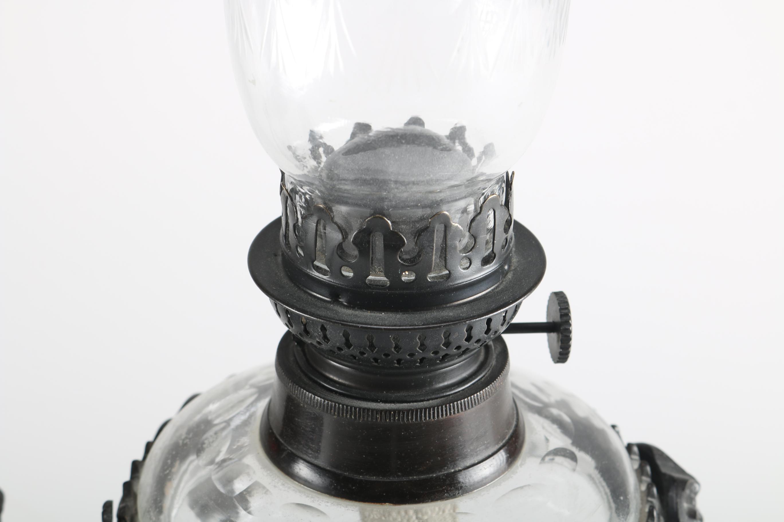 Glass Hurricane Oil Lamp by Bombay EBTH