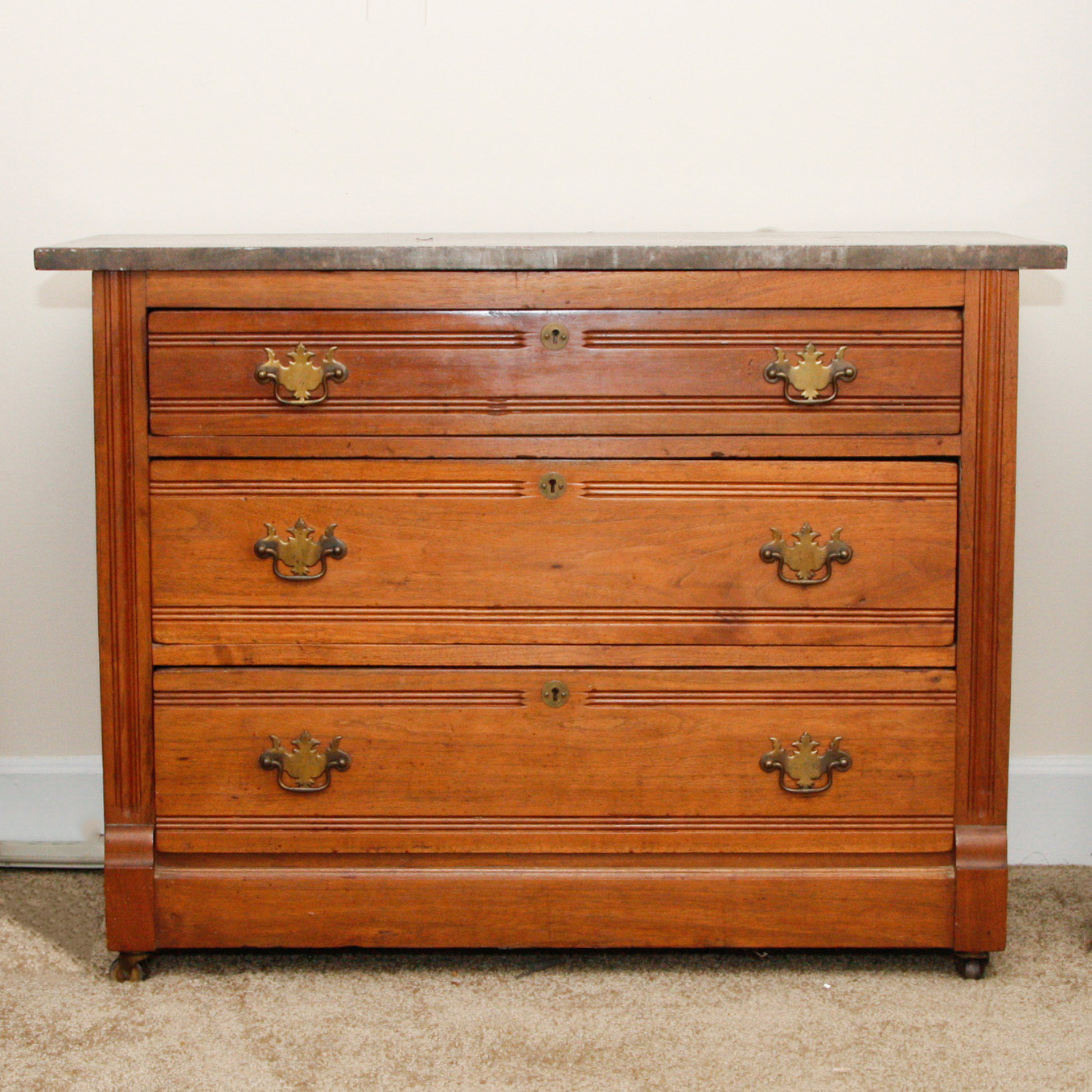 Antique Marble Top Chest of Three Drawers EBTH