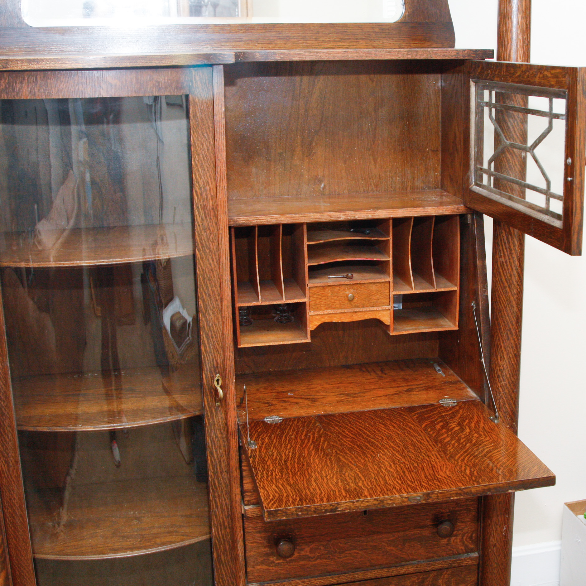 Early 20th C. Larkin Quartersawn Oak Secretary Desk EBTH