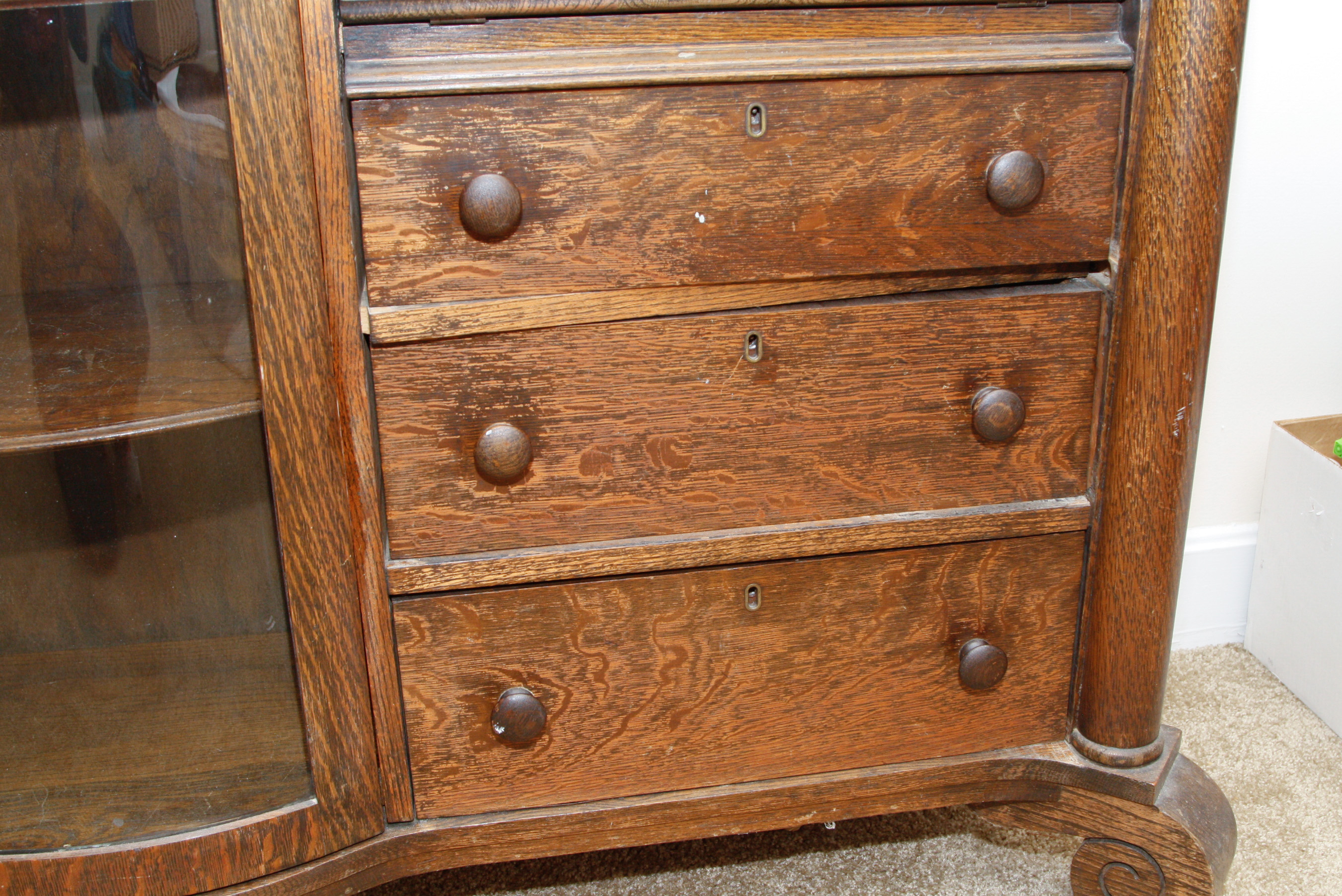 Early 20th C. Larkin Quartersawn Oak Secretary Desk EBTH