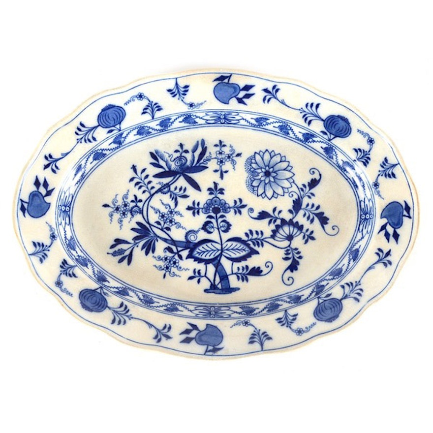 Blue Meissen Oval Platter