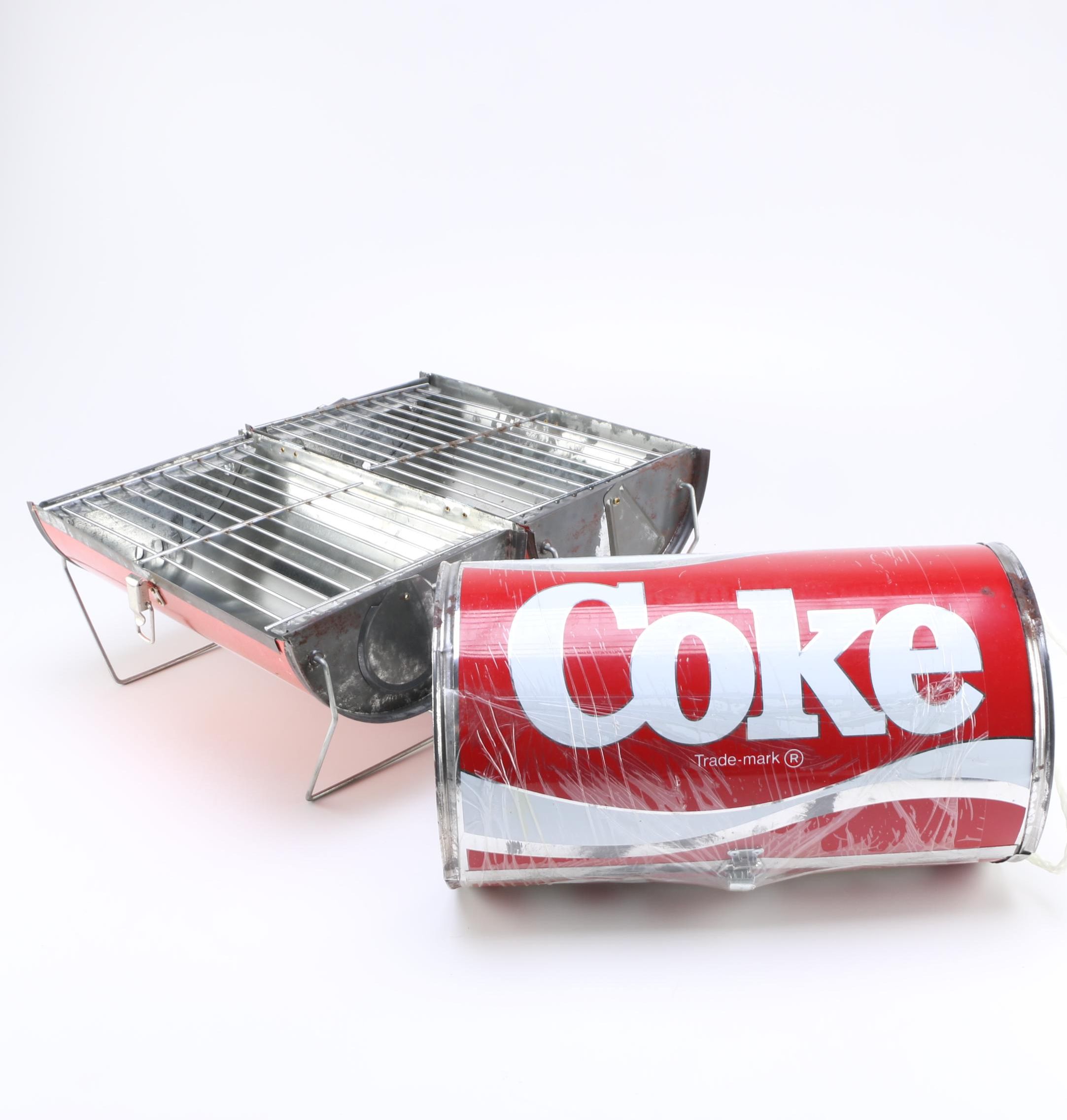 CokeThemed Charcoal Grill and Cooler EBTH