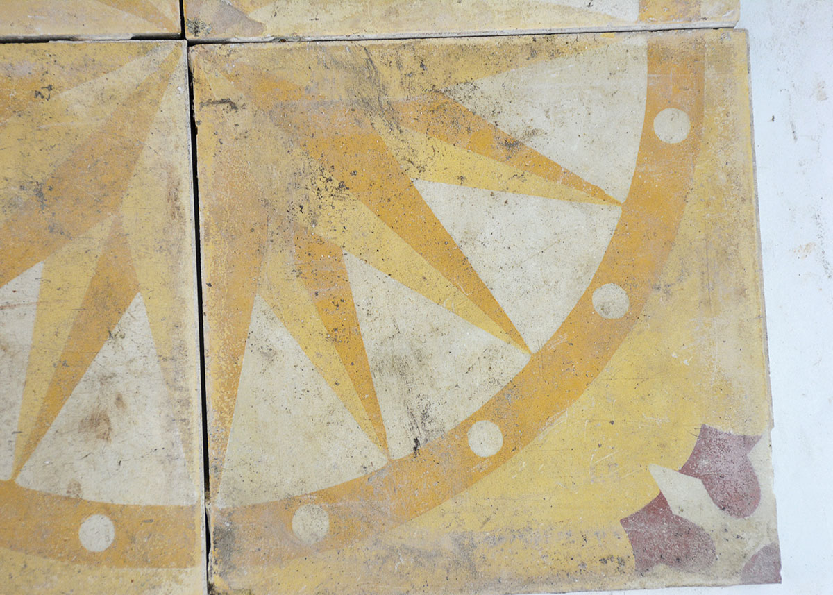 Four Antique French Floor Tiles EBTH