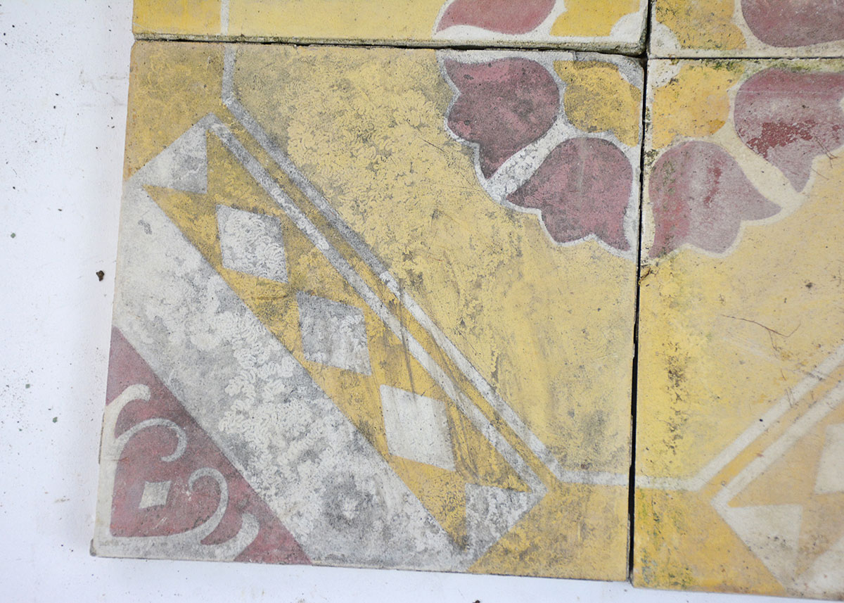 Four Antique French Floor Tiles EBTH