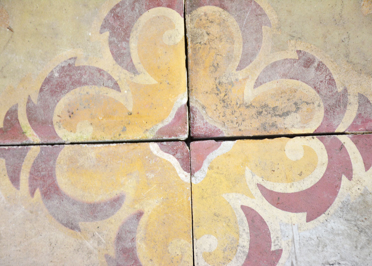 Four Antique French Floor Tiles EBTH