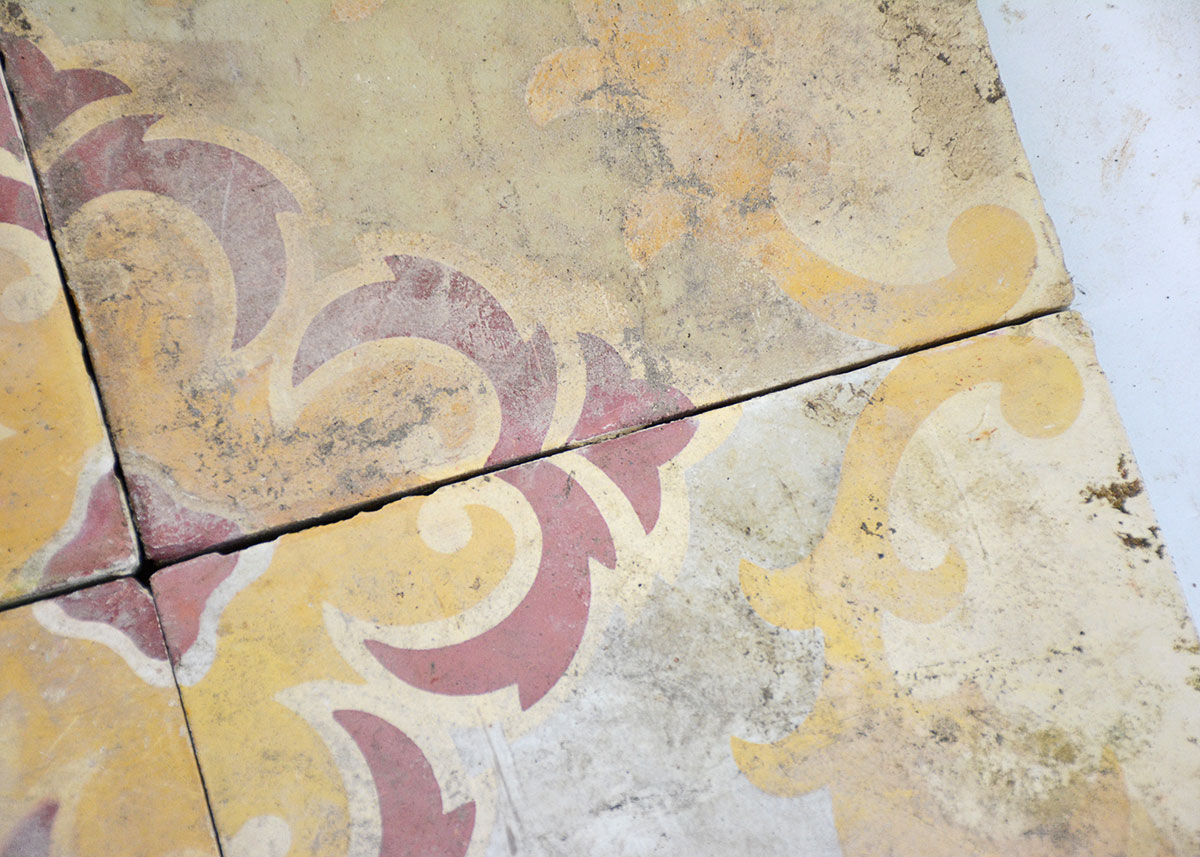 Four Antique French Floor Tiles EBTH