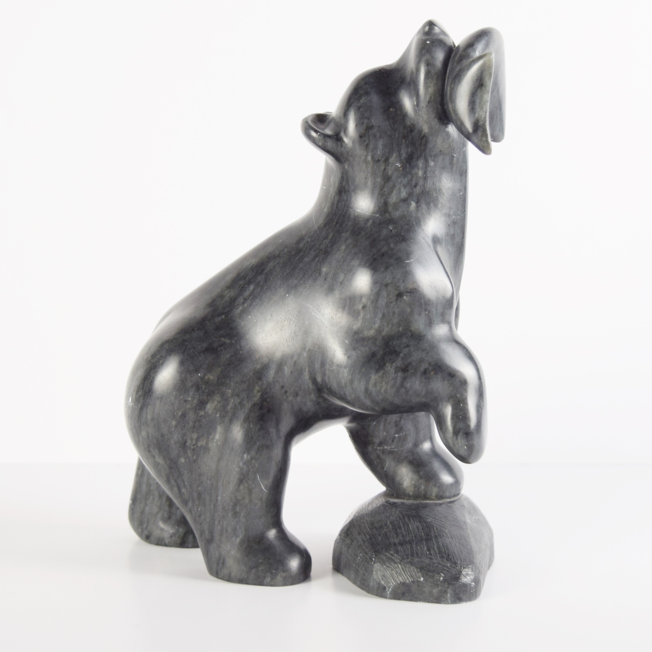 Inuit Stone Sculpture of Bear with Fish, Signed Gline EBTH