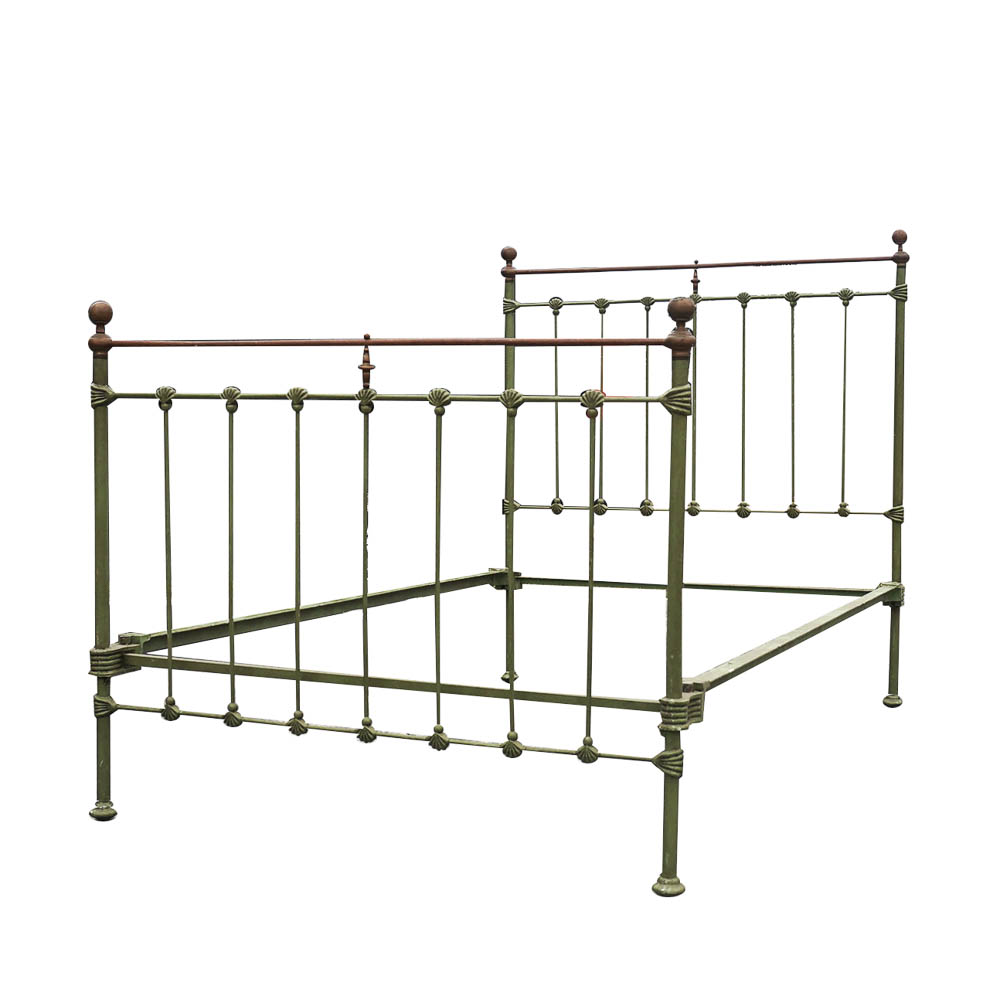 Painted Early 20th Century Metal 3 4 Bed Frame EBTH   DSC04577 Edit 