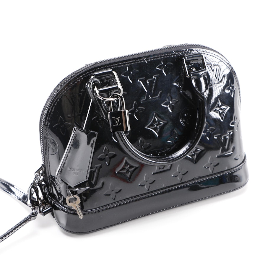 Louis Vuitton Alma BB Bag in Black Magnetique Vernis Leather