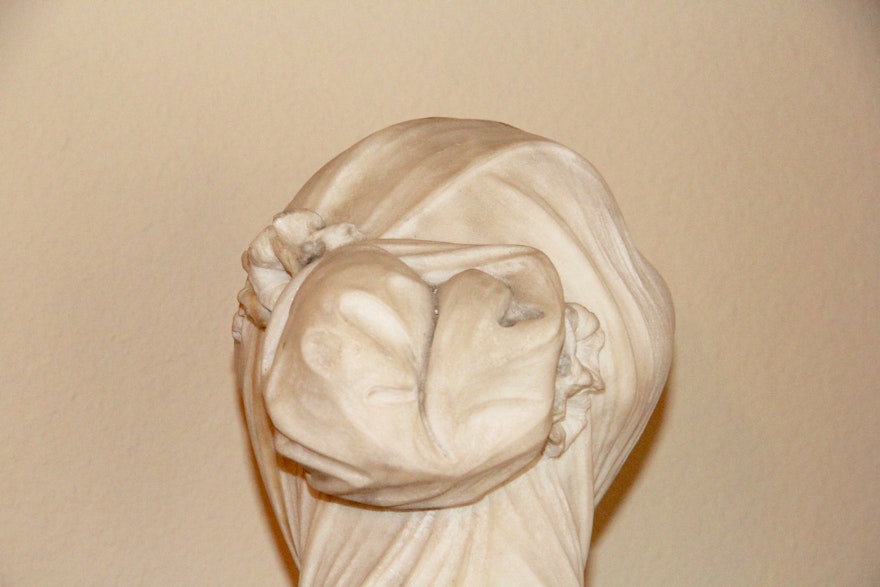 19th Century Saul Fanfani White Carrara Marble Bust of Donna Angelicata