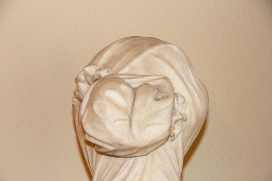 Donna Angelicata 19th Century Saul Fanfani White Carrara Marble Bust of Donna Angelicata