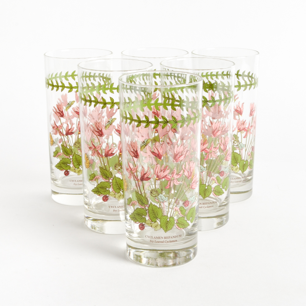 Portmeirion "Botanic Garden" Set Of 6 Highball Glasses. The Glasses ...