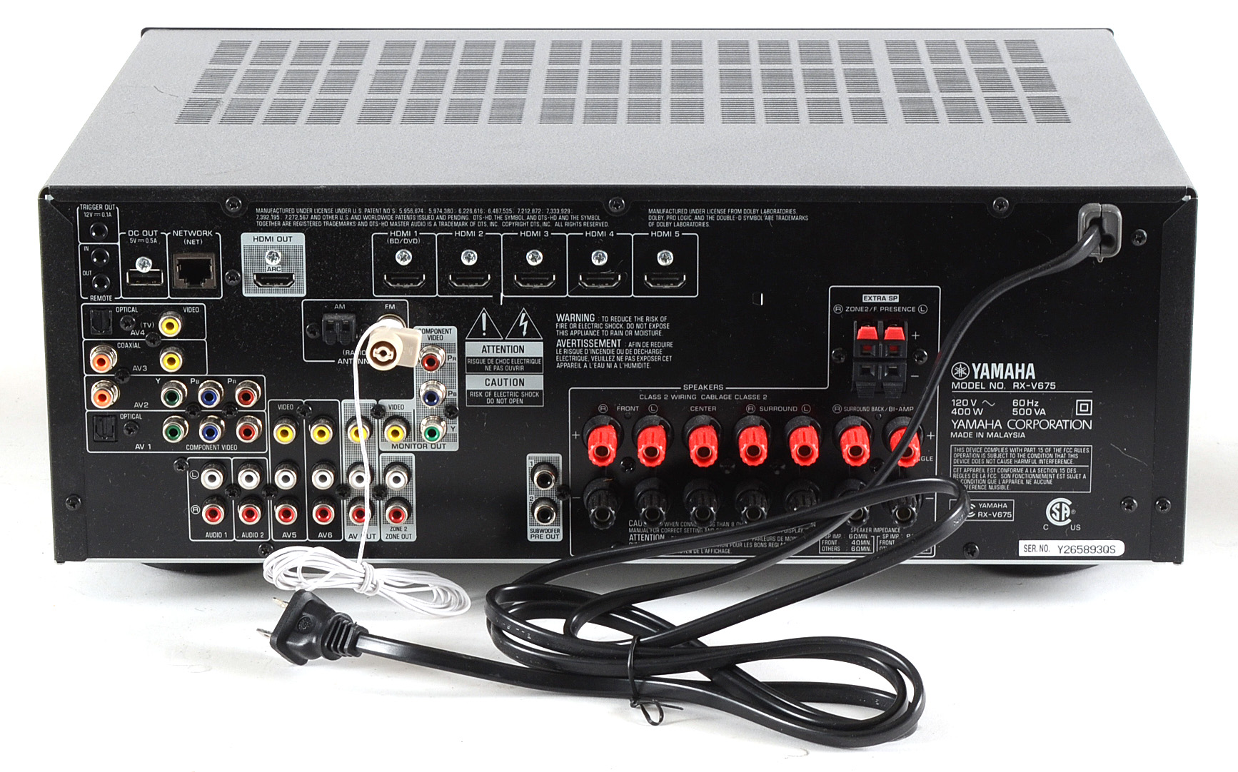 Yamaha Natural Sound AV Receiver RXV675 and Speakers EBTH