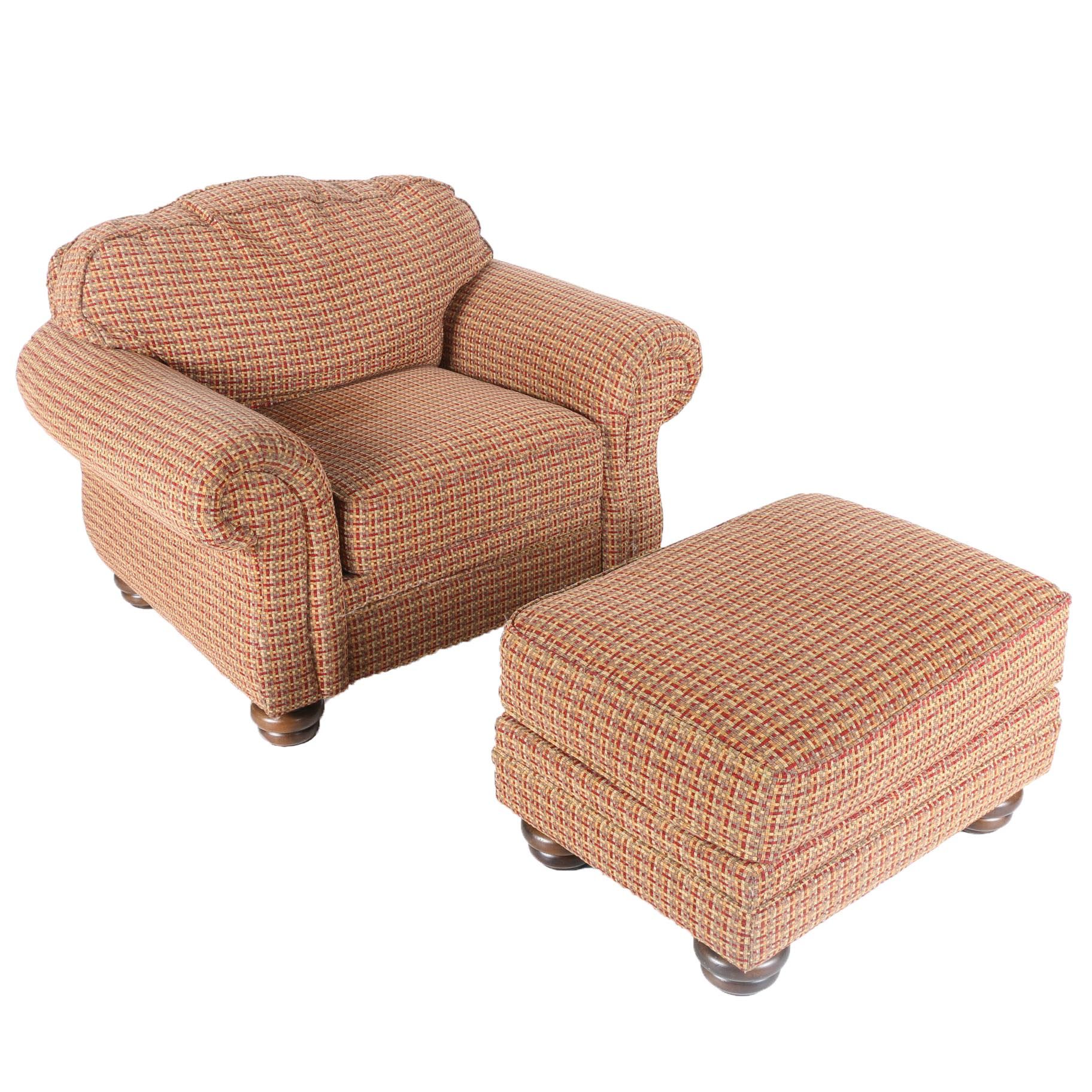 Flexsteel Overstuffed Armchair and Ottoman by Flexsteel EBTH