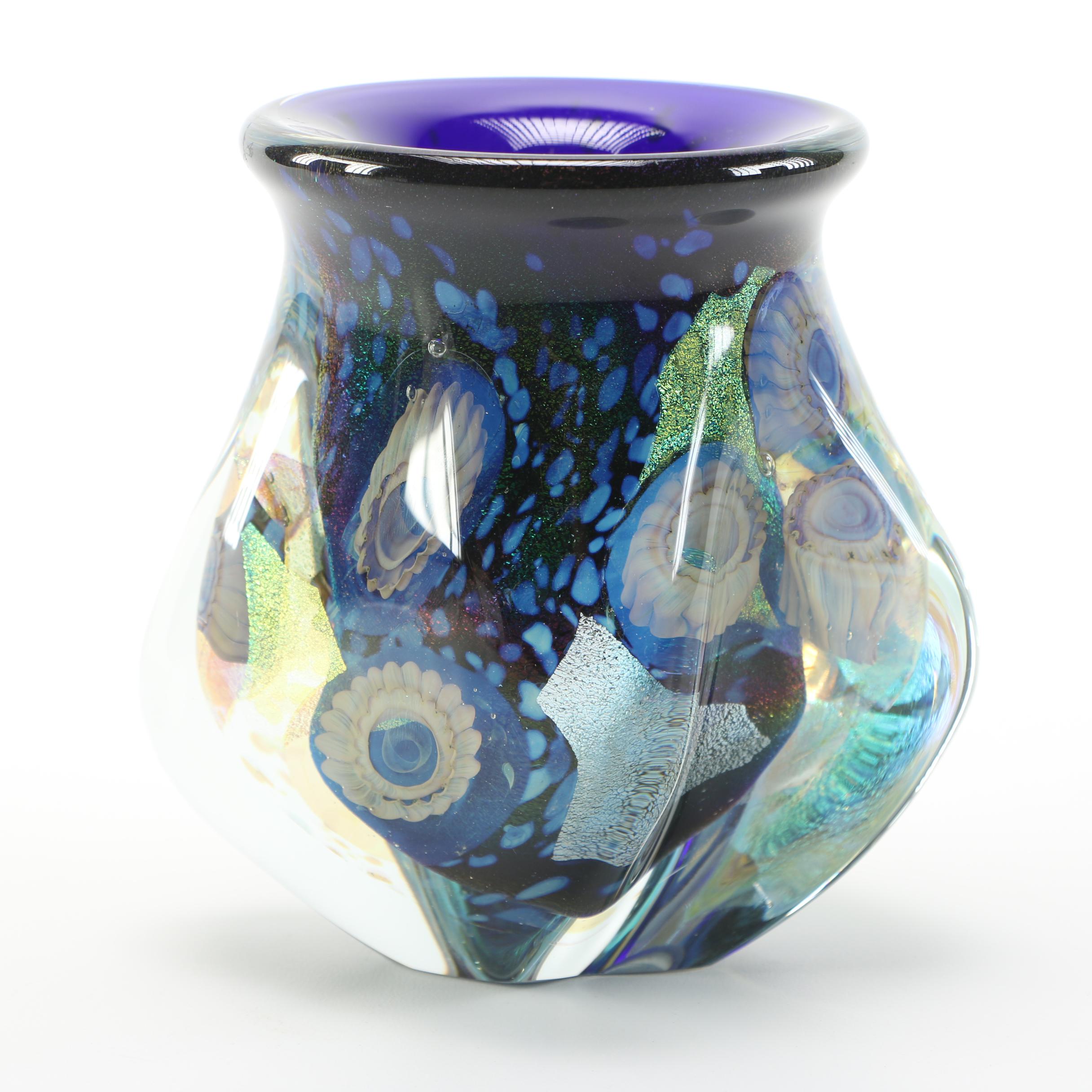 Robert Eickholt Signed Art Glass Vase Ebth