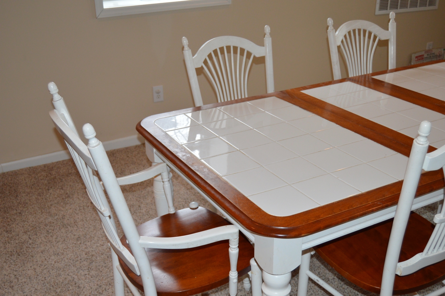 Tile Top Farm Dining Table and Chair Set | EBTH