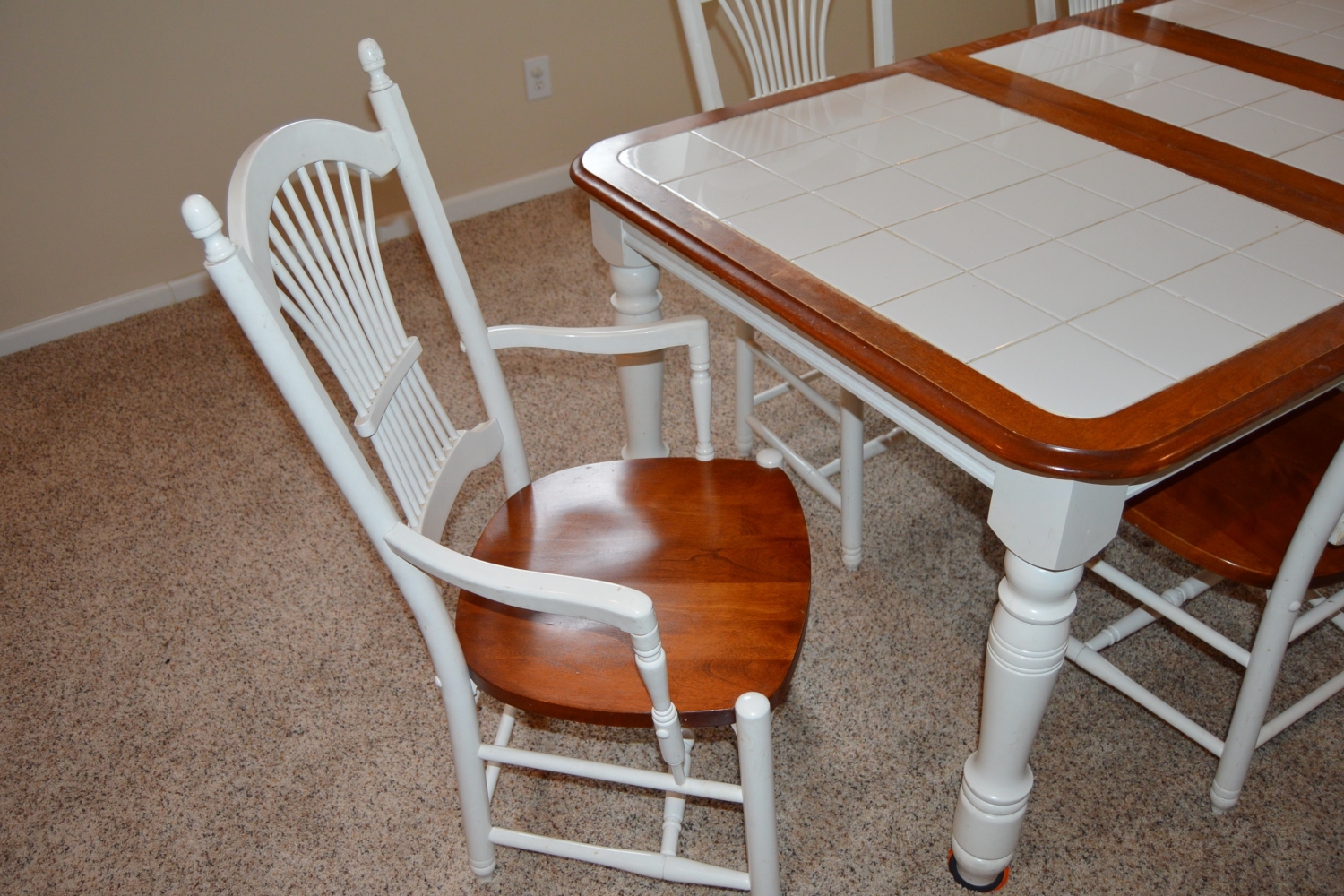 Tile Top Farm Dining Table and Chair Set | EBTH