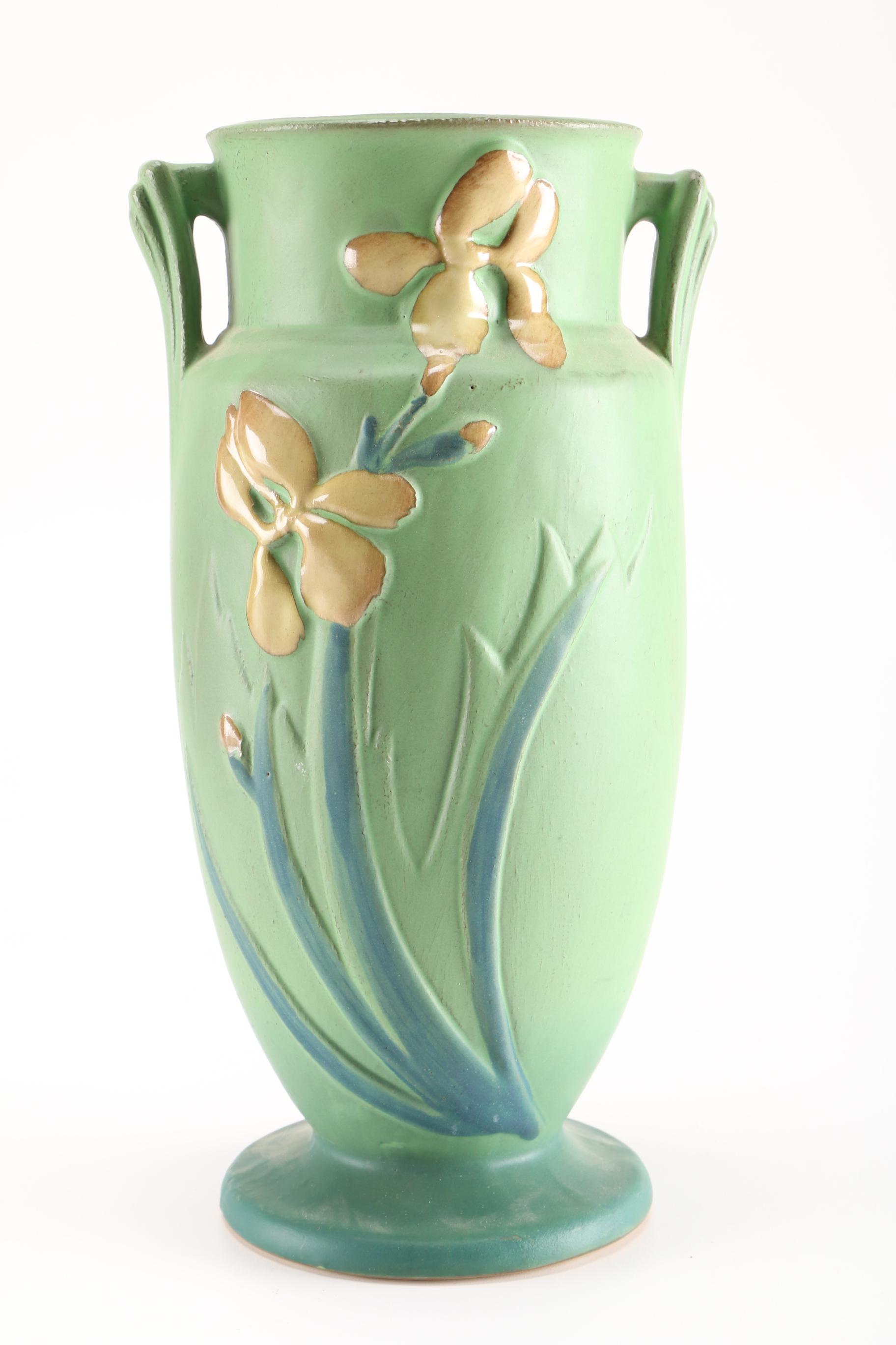 Roseville Iris Pattern Vase 928 EBTH