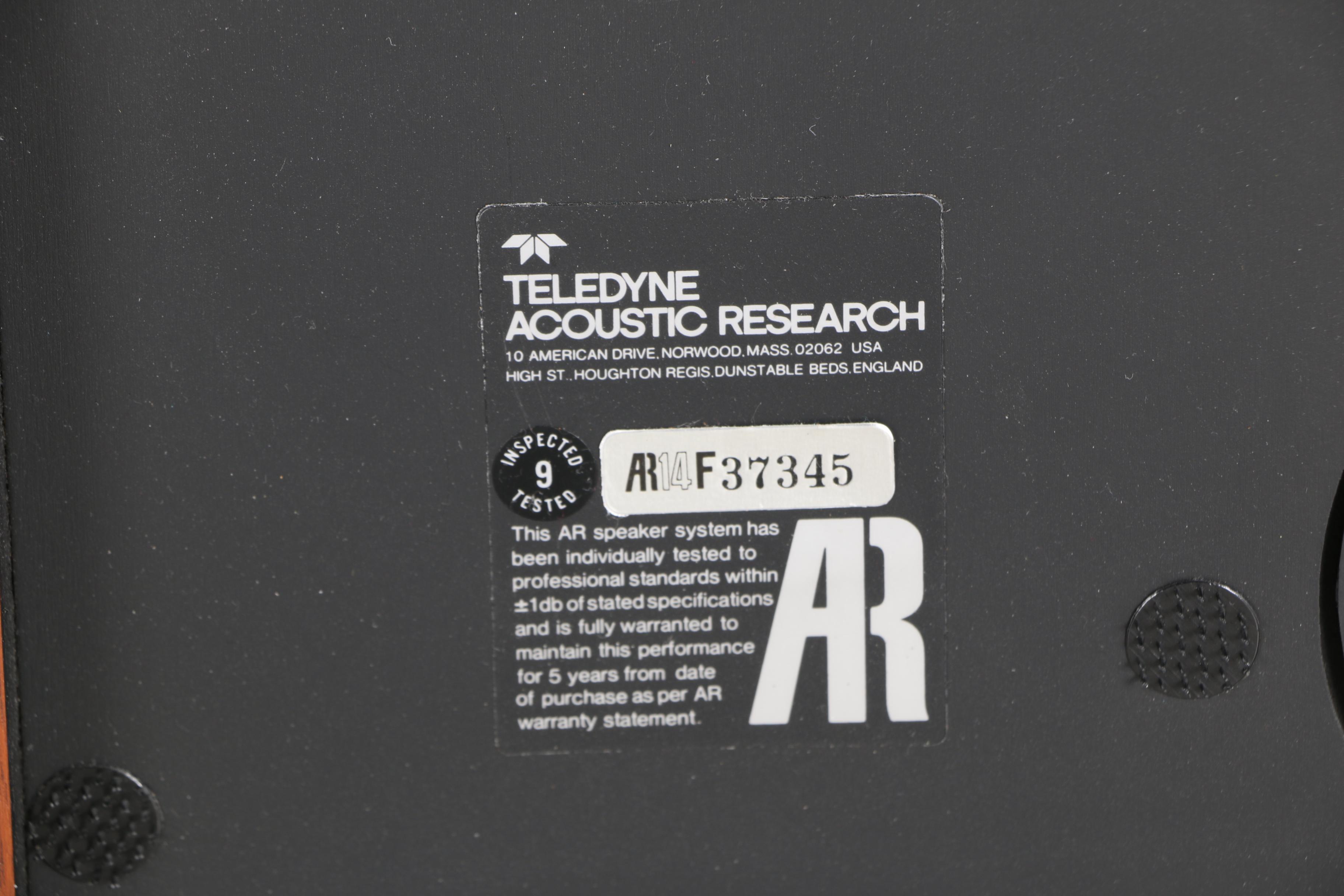 Acoustic Research AR14 Speakers EBTH