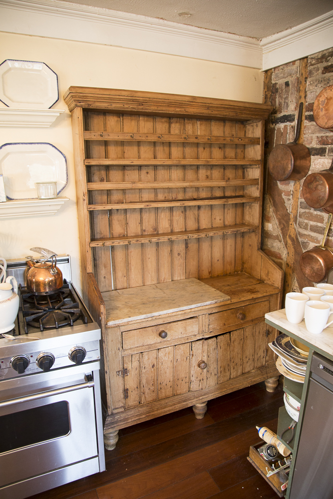 Antique Pine Welsh Dresser With Marble Top Ebth