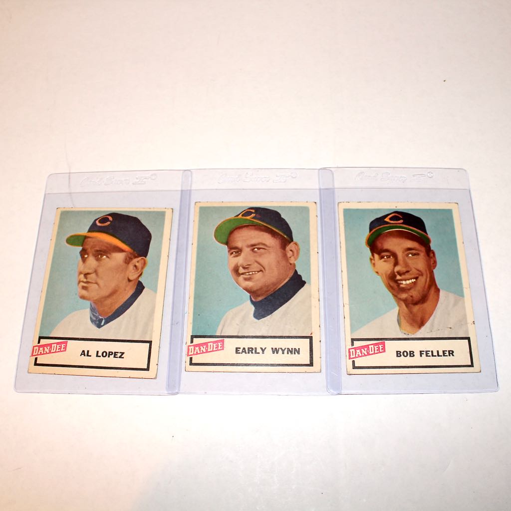 Three 1954 Cleveland HOF DanDee Potato Chip Cards EBTH