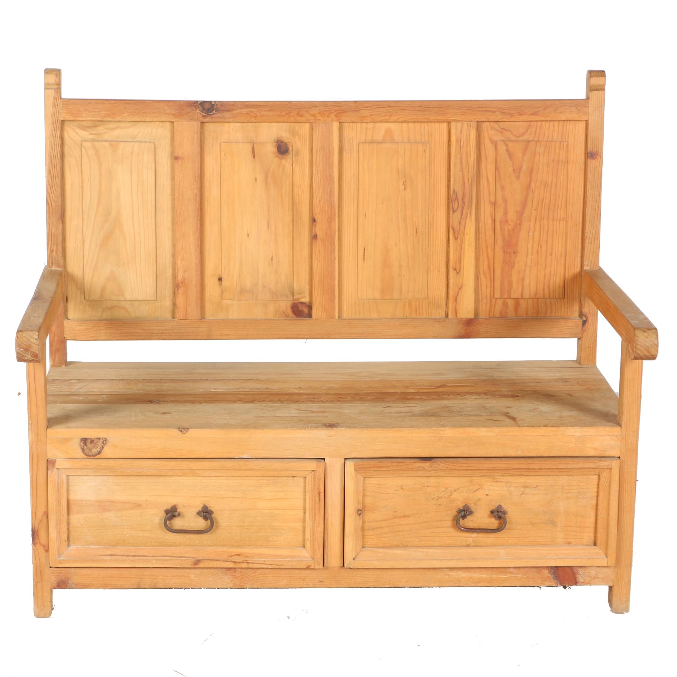 Mission Style Storage Bench Ebth