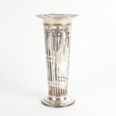 J.E. Caldwell Reticulated Sterling Silver Bud Vase
