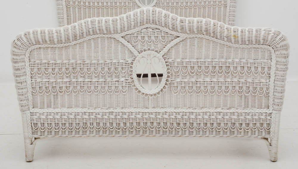 Ralph Lauren White Wicker QueenSize Bed Frame EBTH