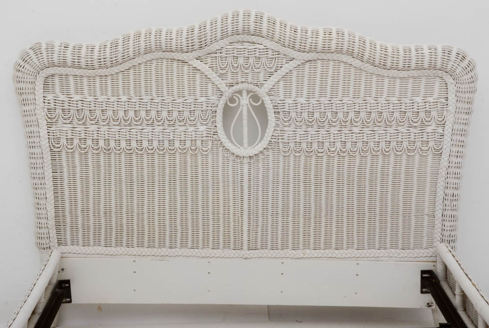 Ralph Lauren White Wicker QueenSize Bed Frame EBTH