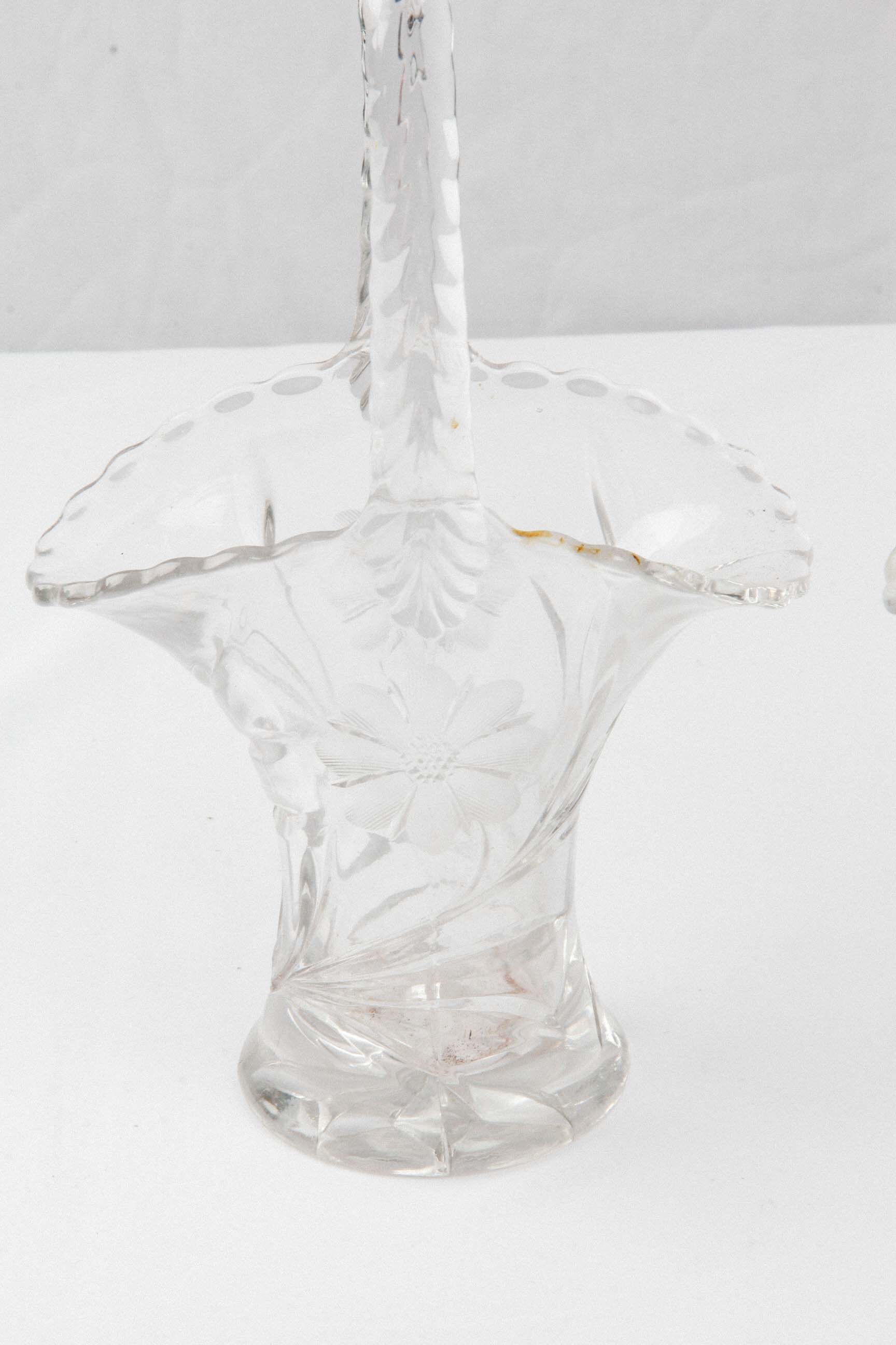 Duncan and Miller Cut Glass Flower Basket EBTH