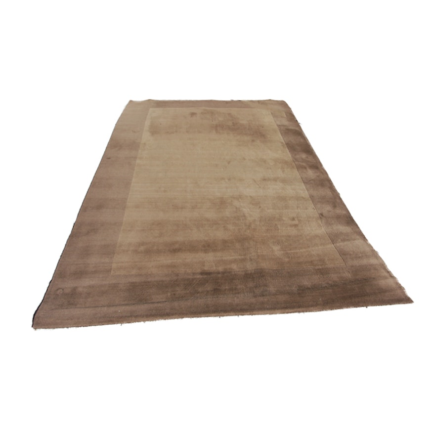 Tufted Pottery Barn Wool Area Rug Henley Espresso Ebth