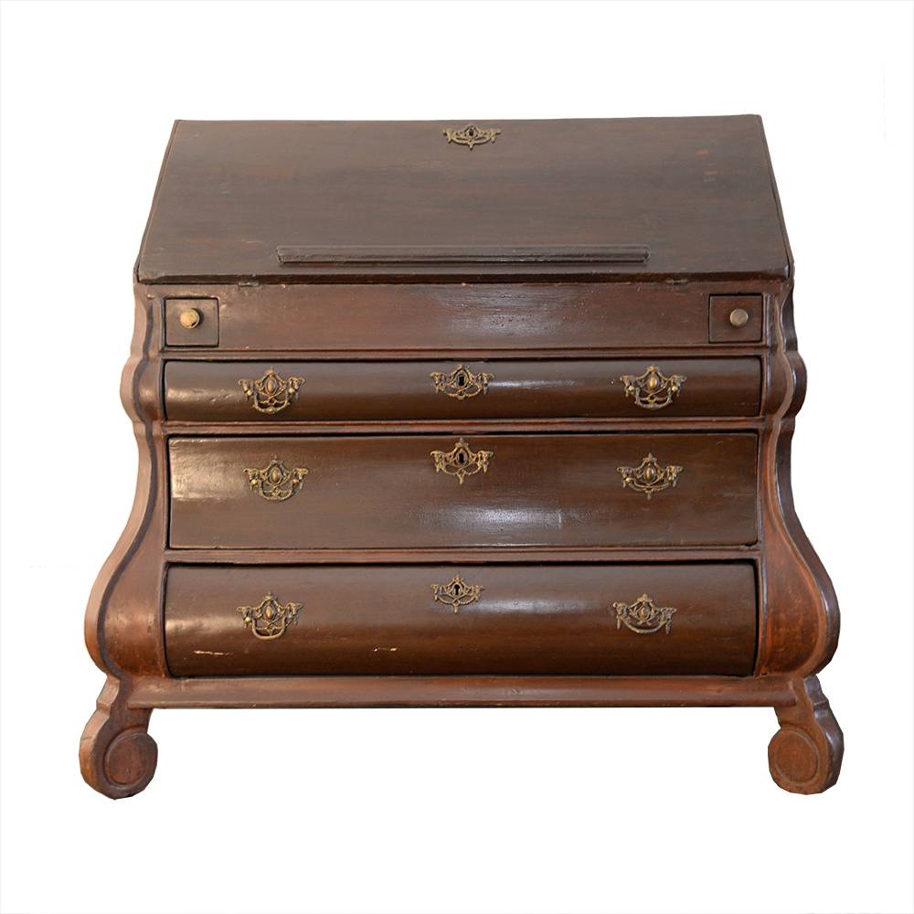 Antique Dutch Style Bombe Secretary Desk Ebth