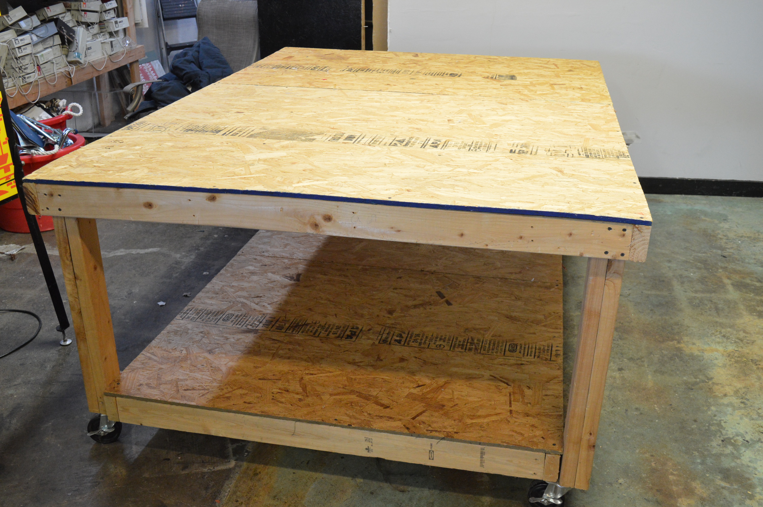 Large Wooden Work Table EBTH