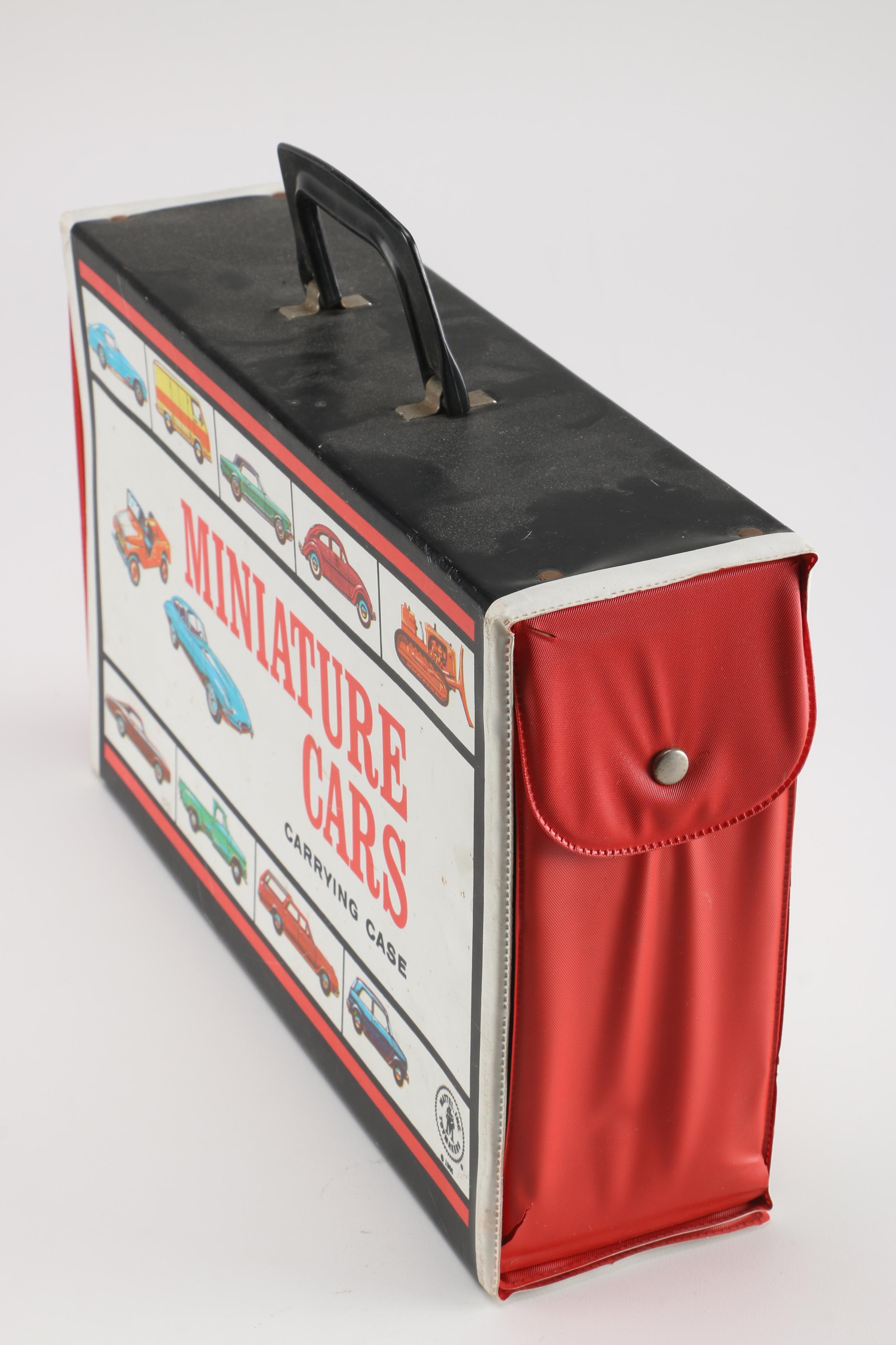 1966 Mattel Miniature Car Carrying Case With Thirty DieCast Vehicles