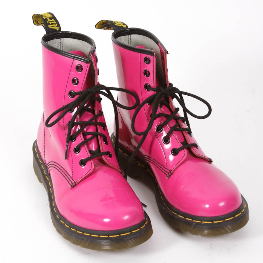 Hot Pink Patent Leather Dr. Martens' Women's Boots | EBTH