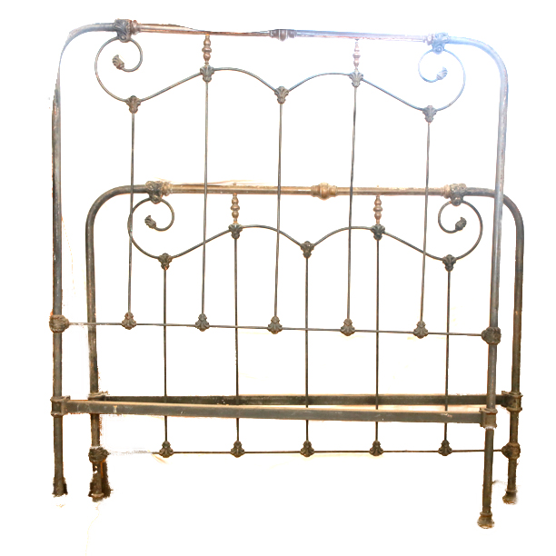 Antique Full Size Metal Headboard and Footboard EBTH