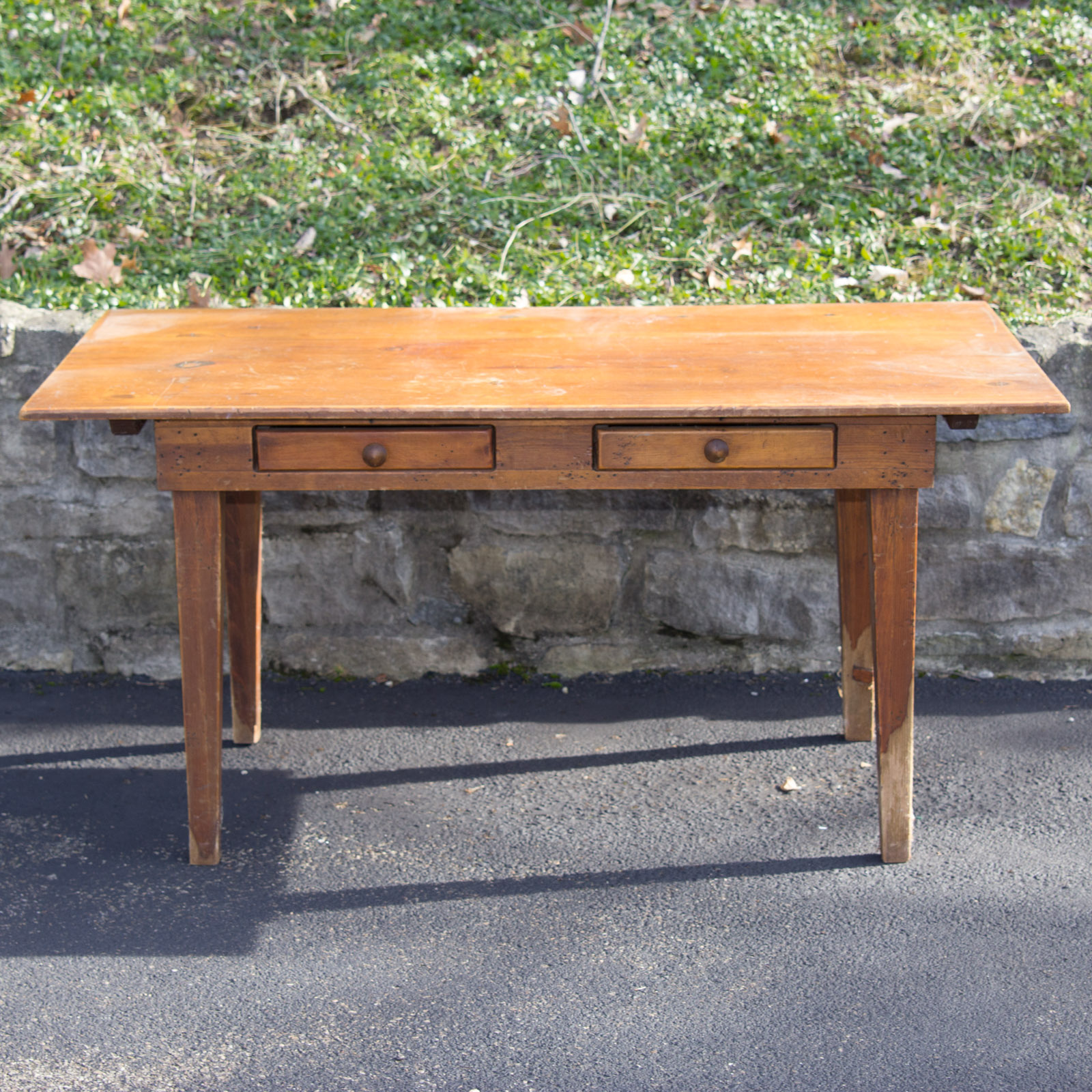 Vintage Wooden Library Table EBTH