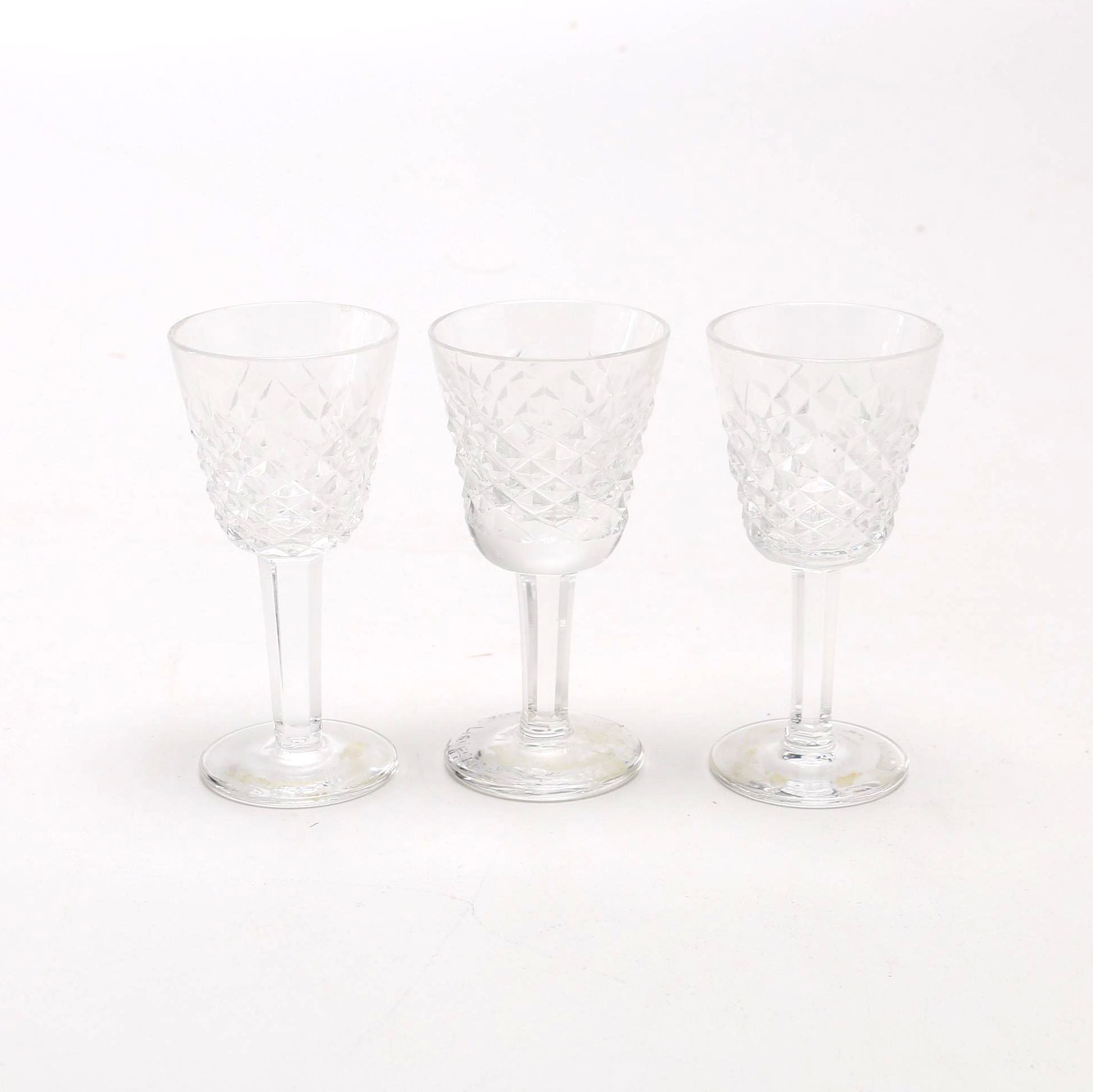 Three Etched Waterford "Alana Liqueur" Cordial Glasses EBTH