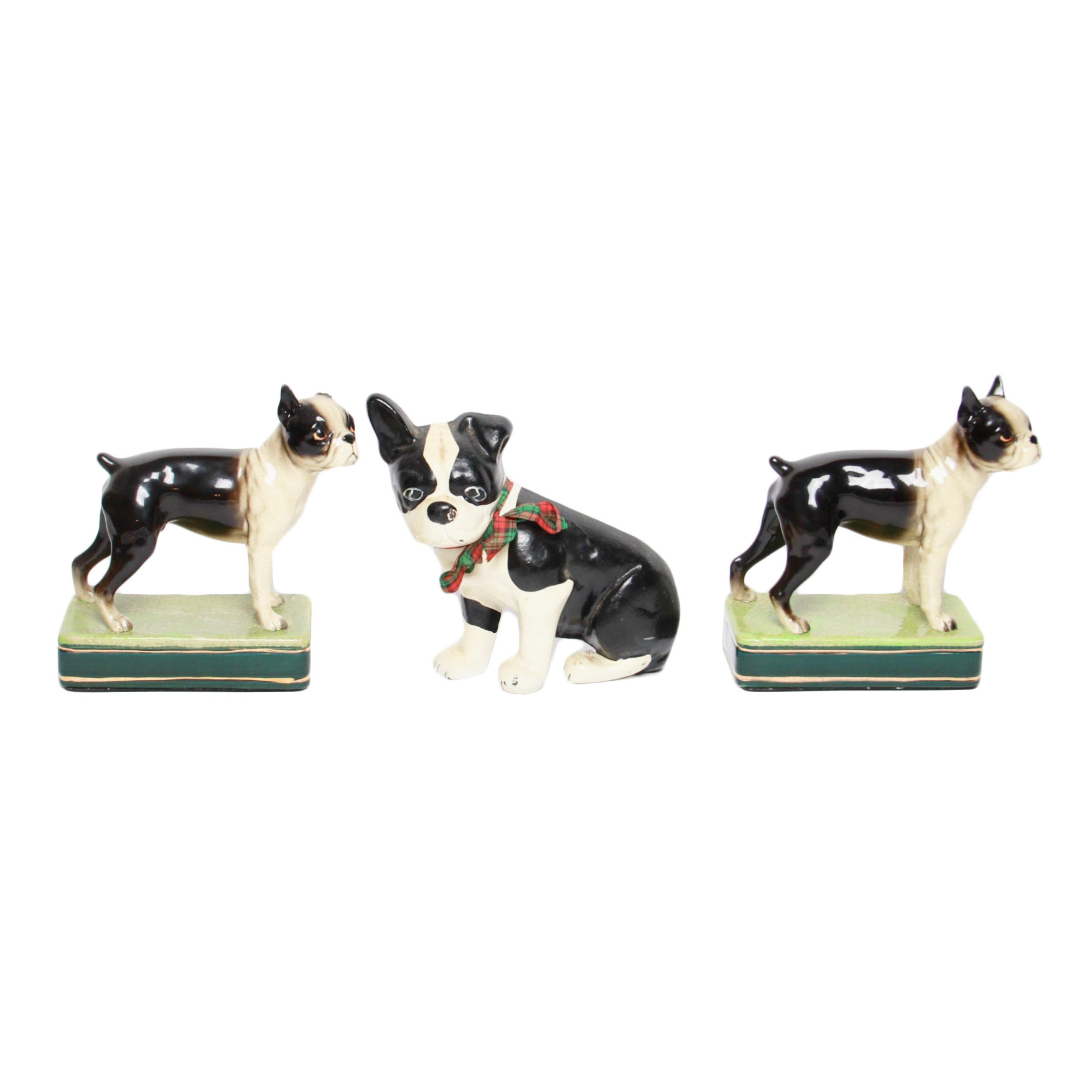 boston terrier bookends