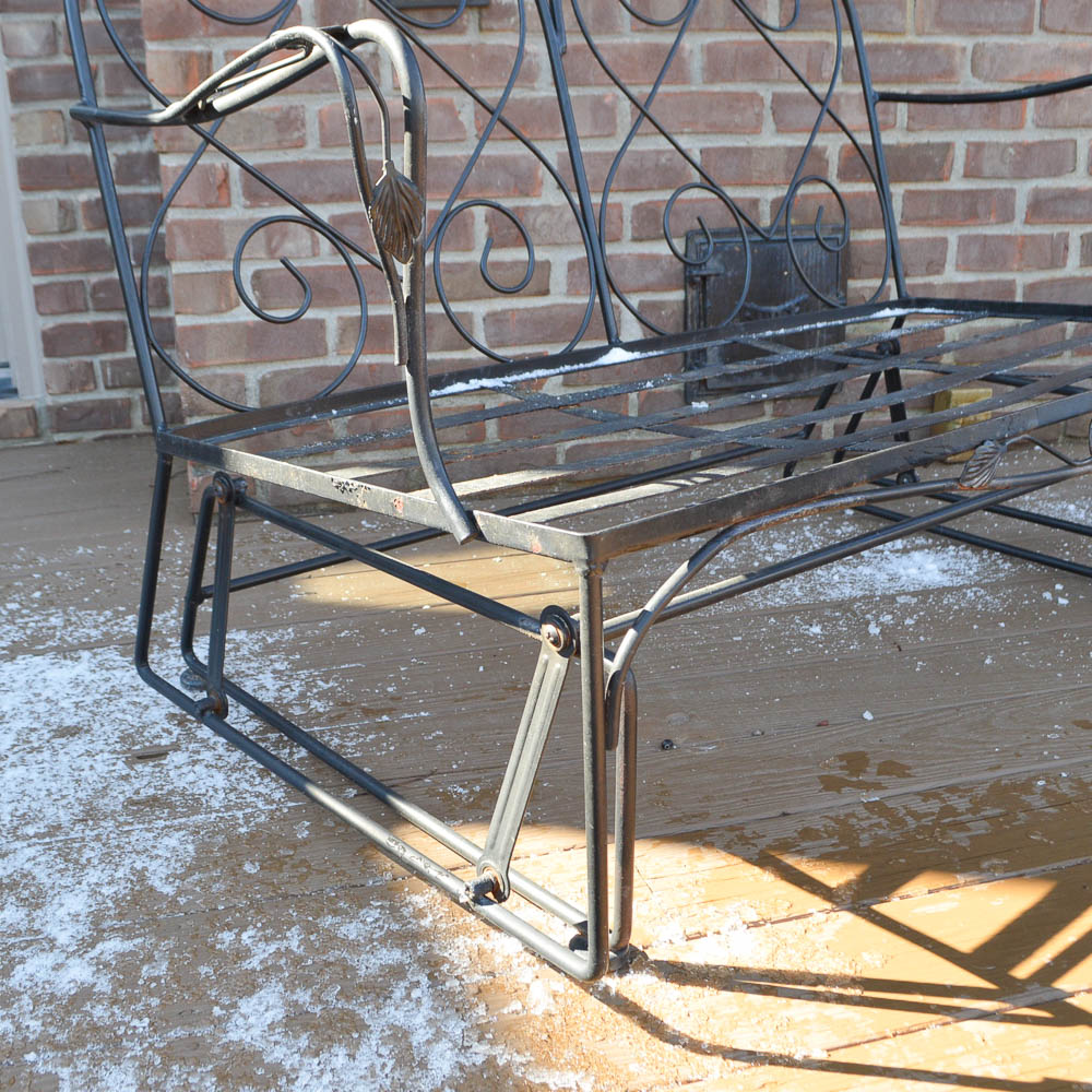 Wrought Iron Loveseat Glider and Spring Chair EBTH