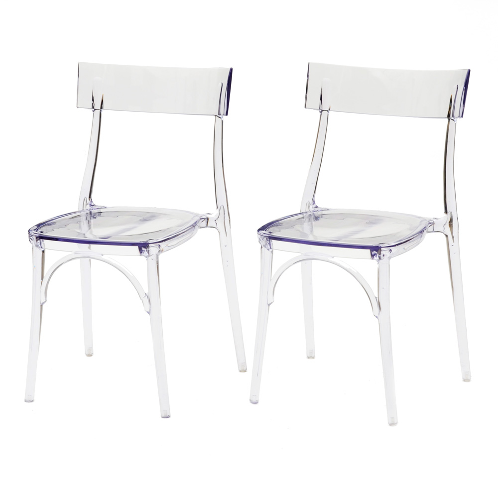 Pair Of Meelano M20 Acrylic Dining Chairs In Purple Ebth