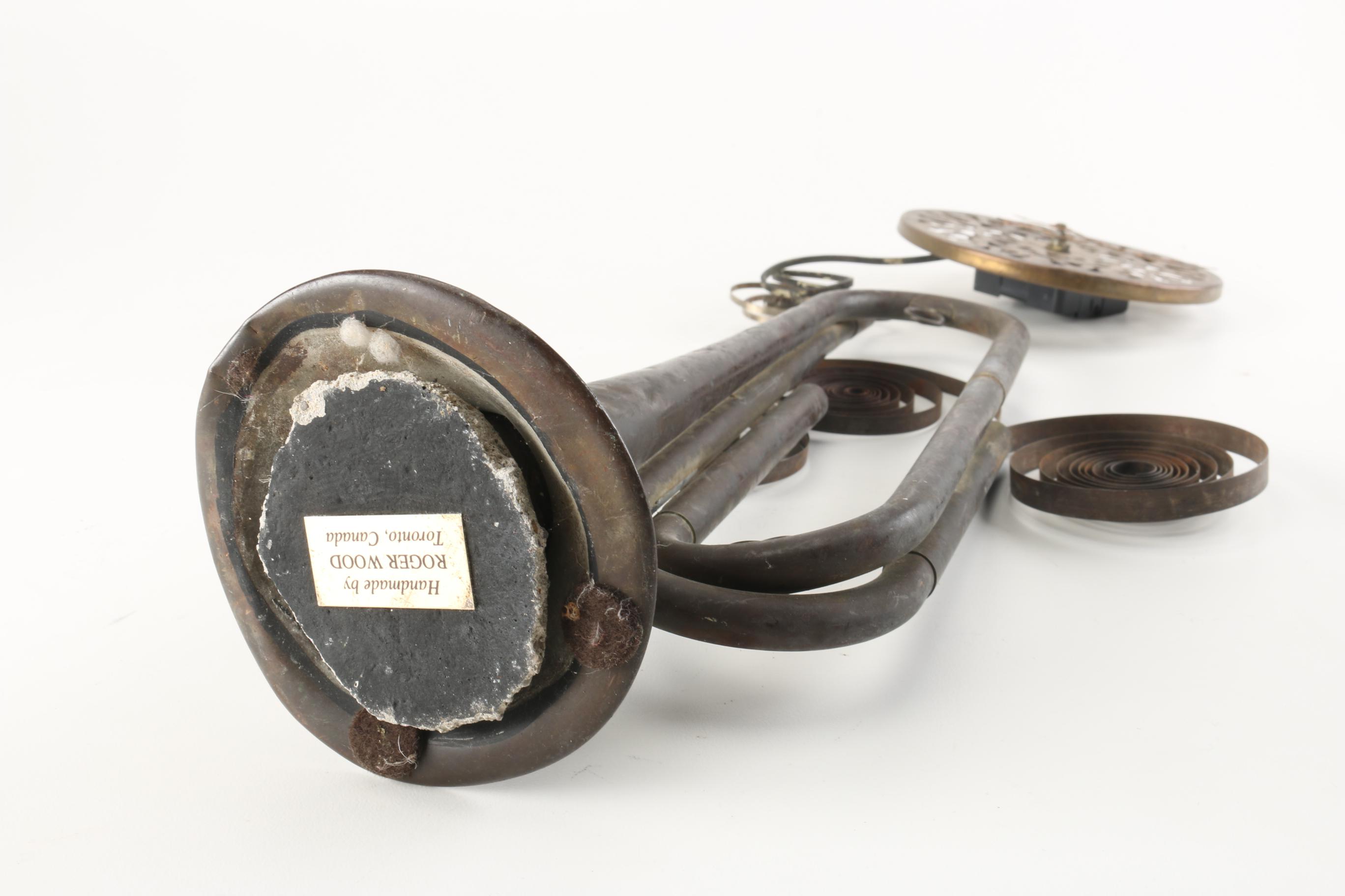 Roger Wood Hand Crafted Metal Trumpet Clock EBTH